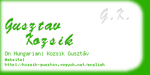 gusztav kozsik business card