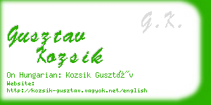 gusztav kozsik business card